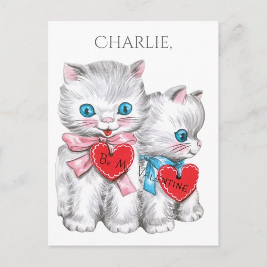 Optionale Namepostkarte des Vintagen Valentine Feiertagspostkarte (Vorderseite)