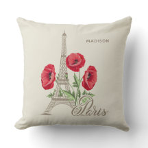 Optionaler Name Paris Frankreich Kopfkissen werfen