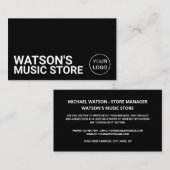 Optionales Logo, Music Store Visitenkarte (Vorne/Hinten)