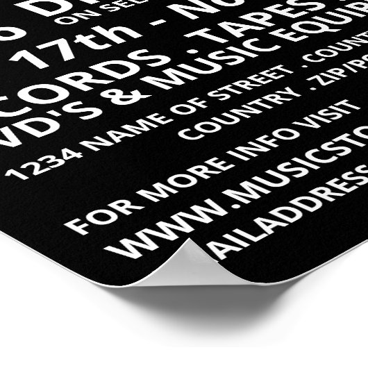 Optionales Logo, Musik-Store-Werbung Poster (Ecke)