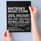 Optionales Logo, Werbung im Musikgeschäft Flyer (Hand)