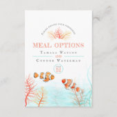 Optionen für Hochzeiten von tropischen Fischgerich Begleitkarte (Vorderseite)