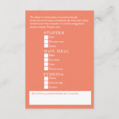 Optionen für Hochzeiten von tropischen Fischgerich Begleitkarte (Rückseite)