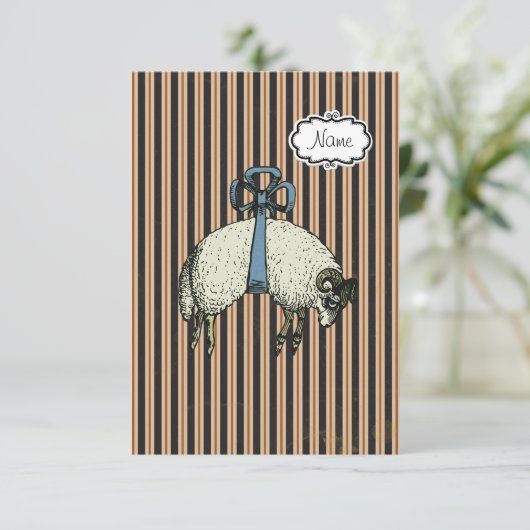 OPTIONEN FÜR hübsche Bugschaf-DESIGNER ~ Einladung (Stehend Vorderseite)