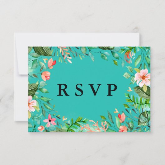 Optionen für tropische botanische Hochzeiten RSVP  (Vorderseite)