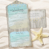 Optionen im Menü "Rustic Beach Hochzeit in Urlaubs All In One Einladung