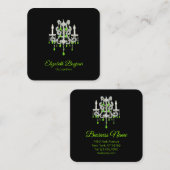 OPTIONEN Night Chandelier PAPER/GRÖSSE/FORM - Quadratische Visitenkarte (Vorne/Hinten)