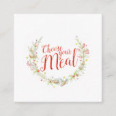 Optionen zu Weihnachtsessen Wählen Sie Ihre Mahlze Begleitkarte (Vorderseite)