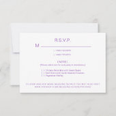 Optionen zum Hochzeitsessen RSVP Karte (Vorderseite)
