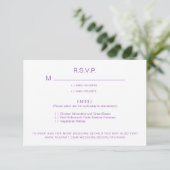 Optionen zum Hochzeitsessen RSVP Karte (Stehend Vorderseite)