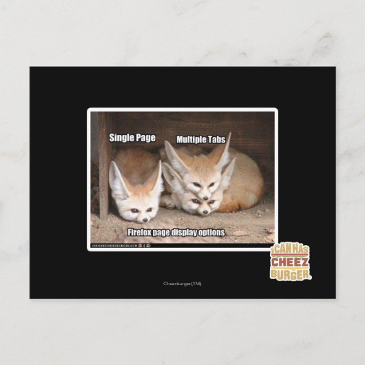 Optionen zur Seitendarstellung Postkarte (Vorderseite)