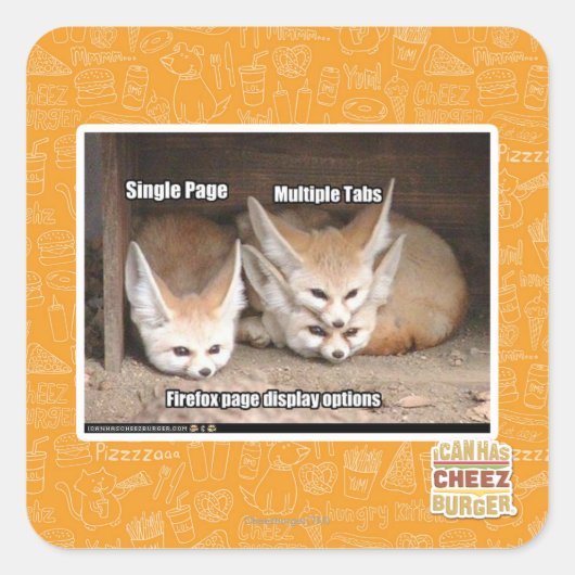 Optionen zur Seitendarstellung Quadratischer Aufkleber (Vorderseite)