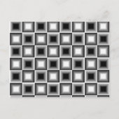 optische 3D-Schachbretttäuschung Schwarz-weiß grau Postkarte (Vorderseite)