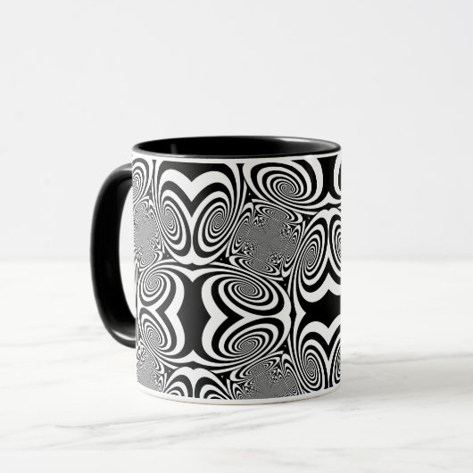 Optische Illusion 3 Abstraktes Design Tasse (Vorderseite Links)
