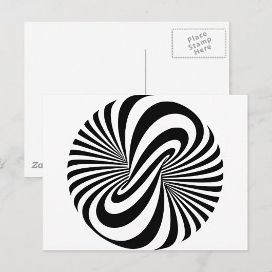 Optische Illusion 3D Spirale Postkarte (Vorne/Hinten)