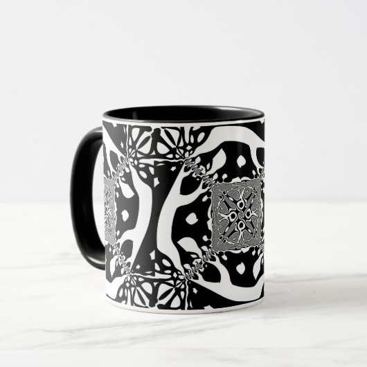 Optische Illusion 6 Abstraktes Design Tasse (Vorderseite Links)