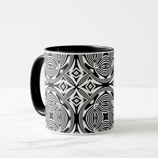 optische Illusion 7 Abstraktes Design Tasse (Vorderseite Links)