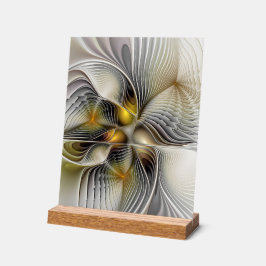 Optische Illusion Abstraktes 3D-Fraktal mit Tiefe Acrylschild