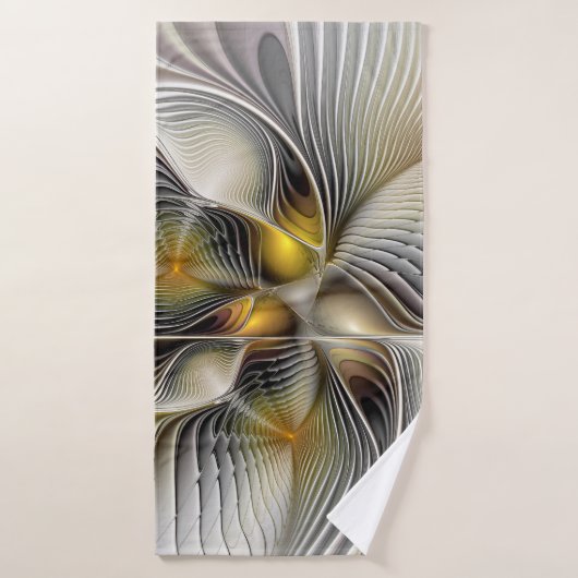 Optische Illusion Abstraktes 3D-Fraktal mit Tiefe Badehandtuch (Badehandtuch)