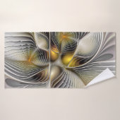 Optische Illusion Abstraktes 3D-Fraktal mit Tiefe Badehandtuch (Badehandtuch)
