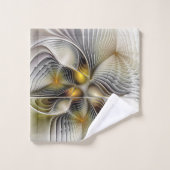 Optische Illusion Abstraktes 3D-Fraktal mit Tiefe Badhandtuch Set (Waschlappen)