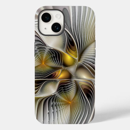 Optische Illusion Abstraktes 3D-Fraktal mit Tiefe Case-Mate iPhone Hülle (Rückseite)