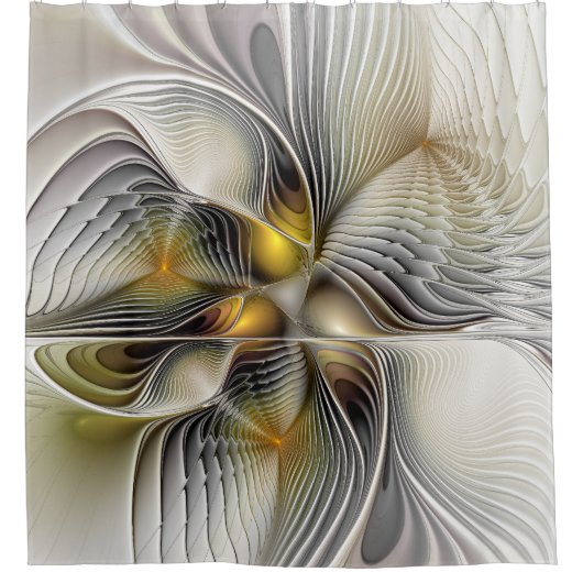 Optische Illusion Abstraktes 3D-Fraktal mit Tiefe Duschvorhang (Vorderseite)