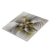 Optische Illusion Abstraktes 3D-Fraktal mit Tiefe Fliese (Seite)