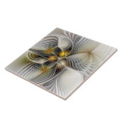 Optische Illusion Abstraktes 3D-Fraktal mit Tiefe Fliese (Seite)