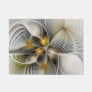 Optische Illusion Abstraktes 3D-Fraktal mit Tiefe Fußmatte