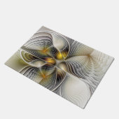 Optische Illusion Abstraktes 3D-Fraktal mit Tiefe Fußmatte (Schrägansicht)