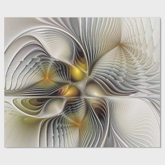 Optische Illusion Abstraktes 3D-Fraktal mit Tiefe Geschenkpapier (Flach)