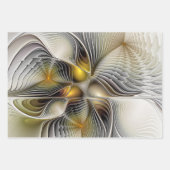 Optische Illusion Abstraktes 3D-Fraktal mit Tiefe Geschenkpapier Set (Vorderseite 3)