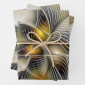 Optische Illusion Abstraktes 3D-Fraktal mit Tiefe Geschenkpapier Set (Beispiel)