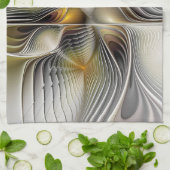 Optische Illusion Abstraktes 3D-Fraktal mit Tiefe Geschirrtuch (Gefaltet)