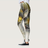 Optische Illusion Abstraktes 3D-Fraktal mit Tiefe Leggings (Links)