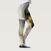 Optische Illusion Abstraktes 3D-Fraktal mit Tiefe Leggings (Rechts)