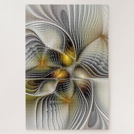 Optische Illusion Abstraktes 3D-Fraktal mit Tiefe Puzzle (Vertikal)