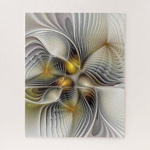 Optische Illusion Abstraktes 3D-Fraktal mit Tiefe Puzzle