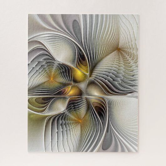 Optische Illusion Abstraktes 3D-Fraktal mit Tiefe Puzzle (Vertikal)