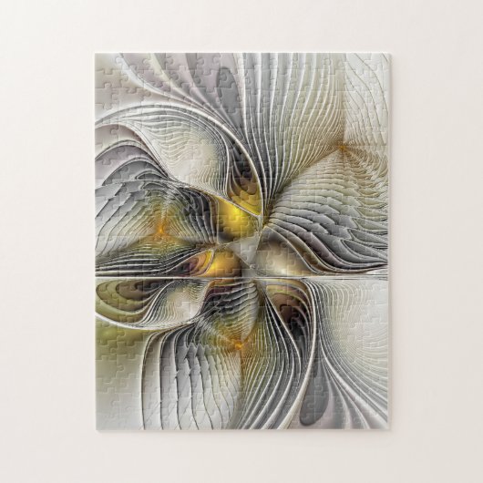 Optische Illusion Abstraktes 3D-Fraktal mit Tiefe Puzzle (Vertikal)