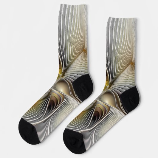 Optische Illusion Abstraktes 3D-Fraktal mit Tiefe Socken (Linkes Detail)