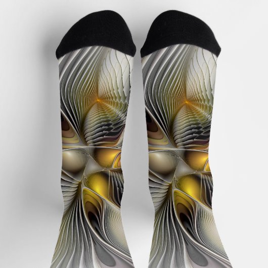 Optische Illusion Abstraktes 3D-Fraktal mit Tiefe Socken (Oben)