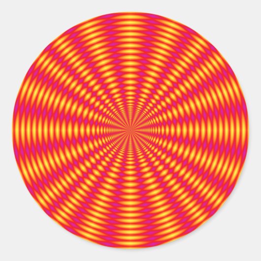 Optische Illusion abstraktes Design. Runder Aufkleber (Vorderseite)