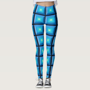 optische Illusion Aqua Abstrakt rechteckig Leggings