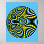 Optische Illusion auf dem blauen Poster (Vorne)