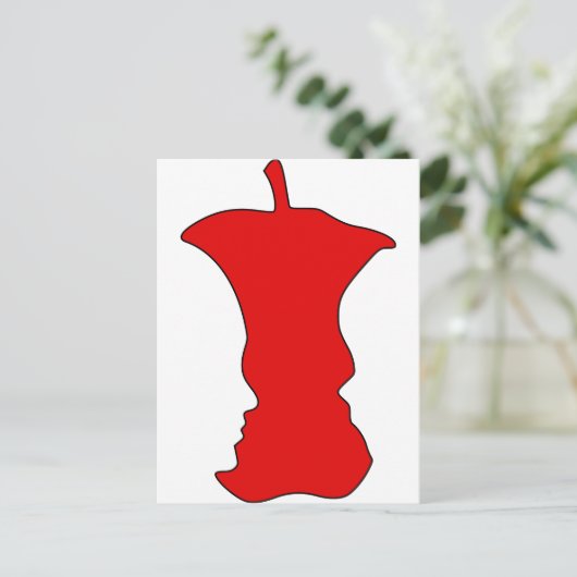 Optische Illusion bei Apple Postkarte (Stehend Vorderseite)