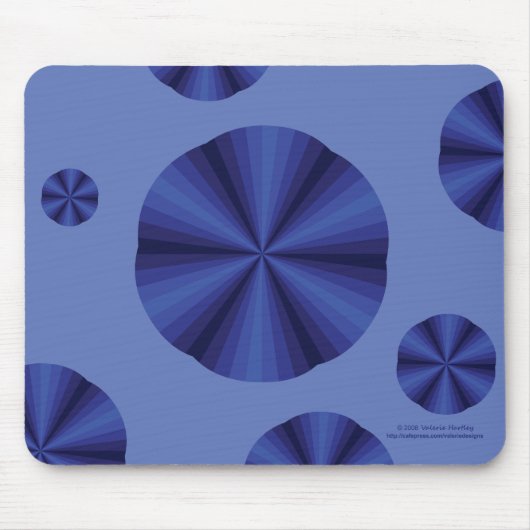Optische Illusion Blaues Mousepad (Vorne)