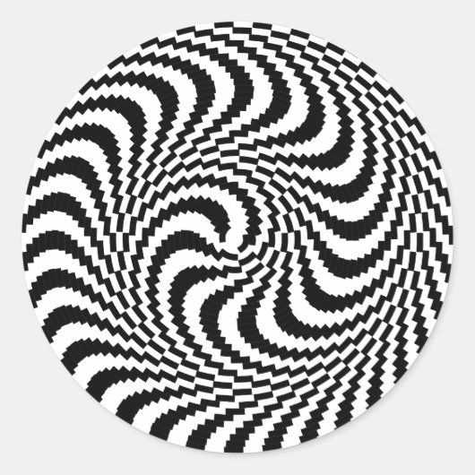 Optische Illusion Blockspirale Runder Aufkleber (Vorderseite)