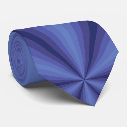 Optische Illusion Blue Men's Neck Tie Krawatte (Gerollt)